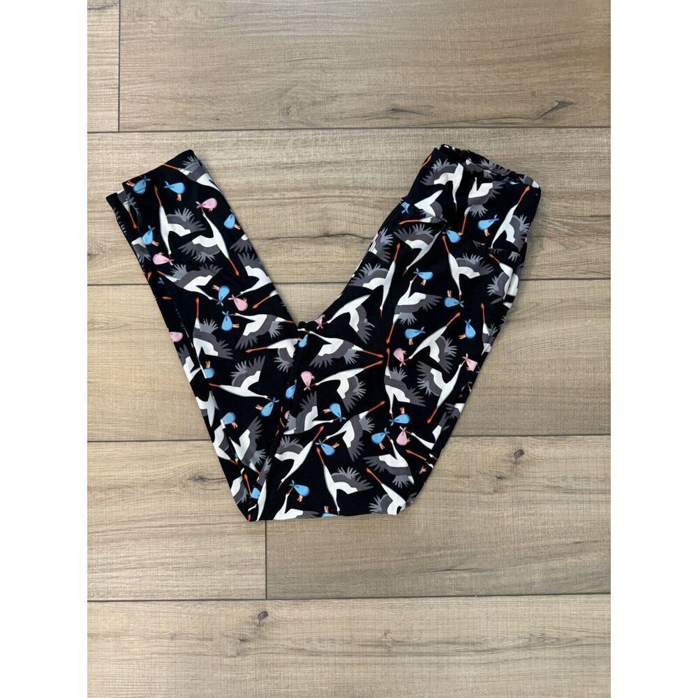 Lularoe OS One Size Leggings Stork Delivery Baby Pregnant Gender Reveal HTF RARE